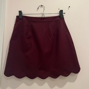 Maroon Scallop Skirt